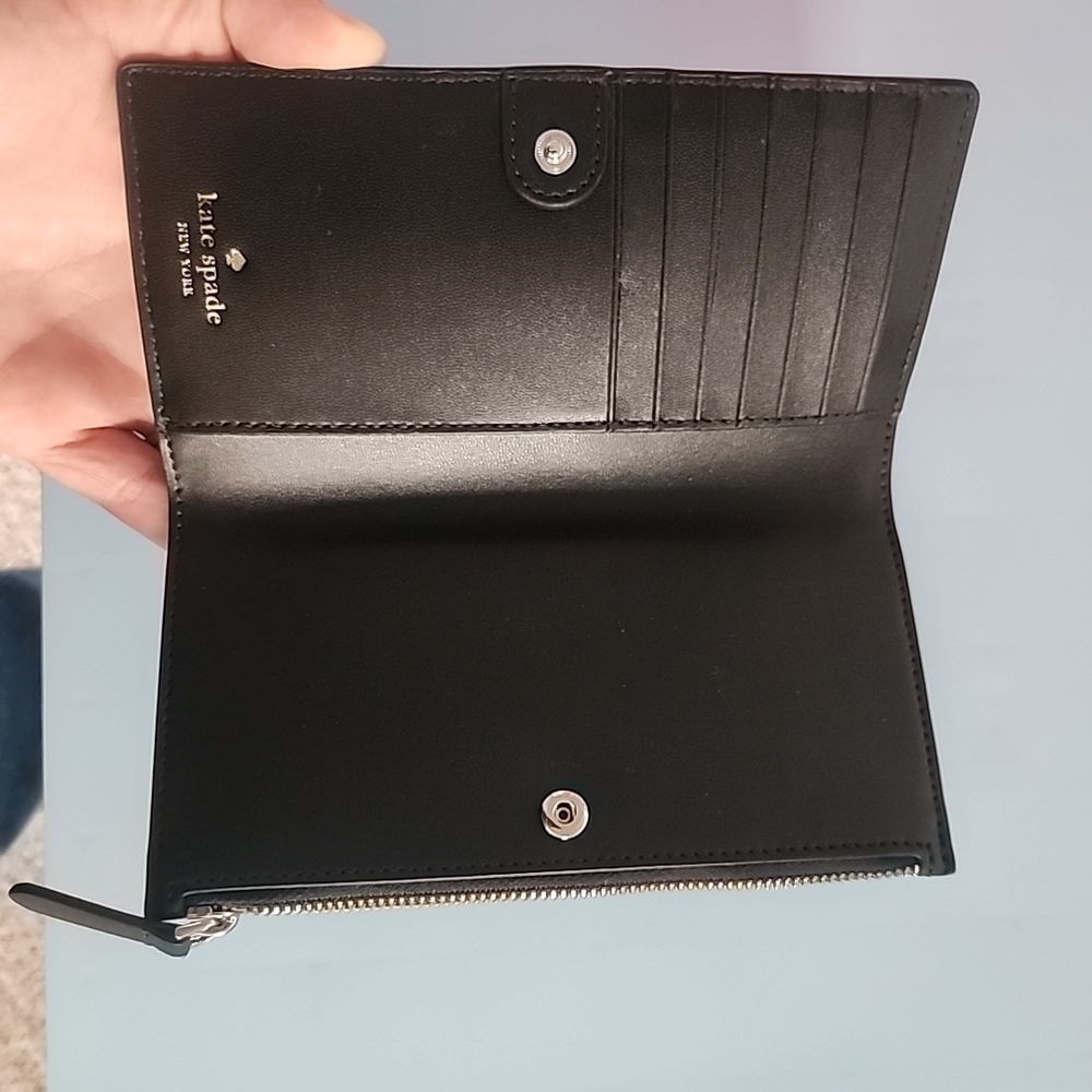 EUC Kate Spade NY Patterson Drive Braylon Wallet Clutch -Pebbled Black Leather - Picture 8 of 12